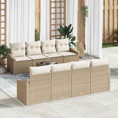 Bankstel Met Kussen Met Opslag 7 Pcs En Crème Poly Rattan
