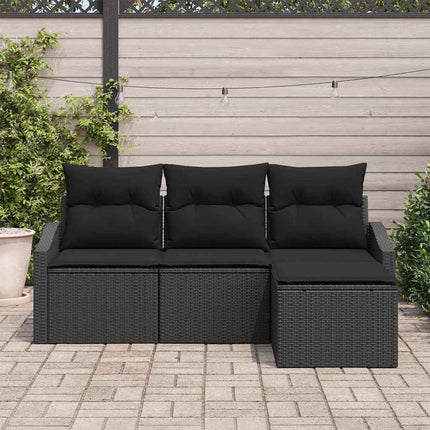 Bankstel Met Kussen Met Opslag 4 Pcs Poly Rattan