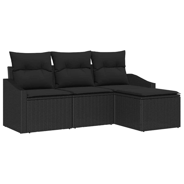 Bankstel Met Kussen Met Opslag 4 Pcs Poly Rattan