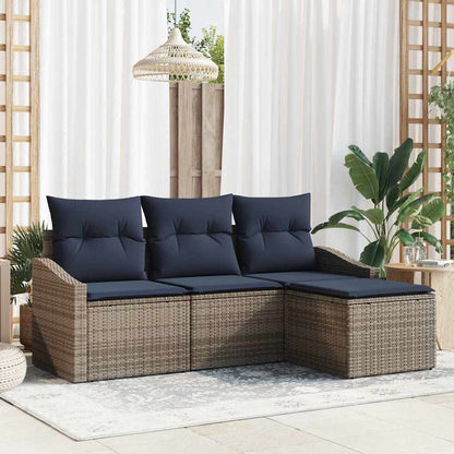 Bankstel Met Kussen 4 Pcs Poly Rattan