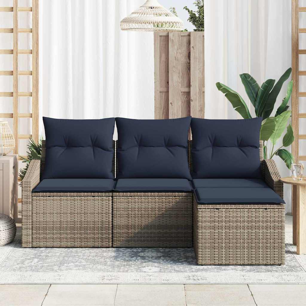 Bankstel Met Kussen 4 Pcs Poly Rattan