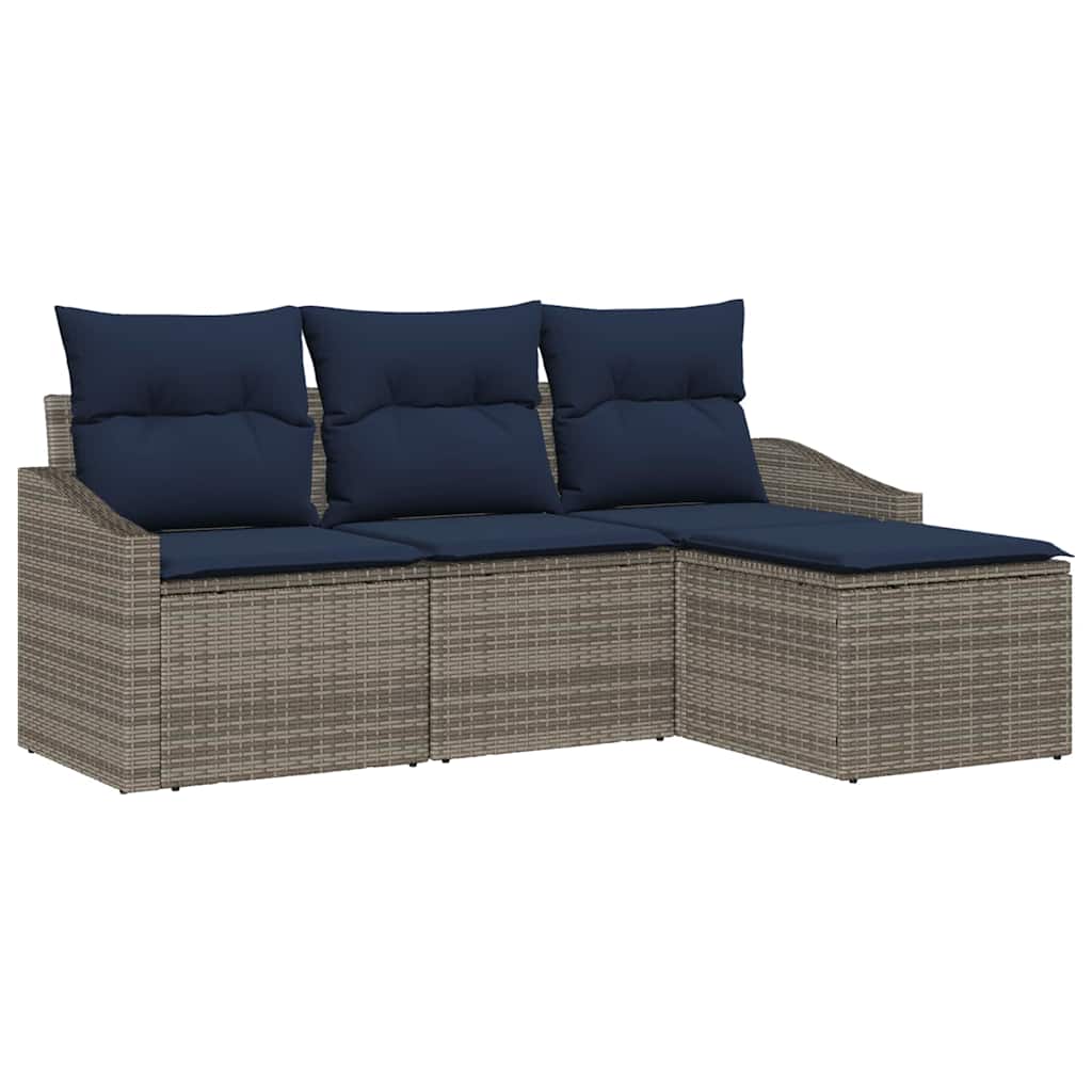 Bankstel Met Kussen 4 Pcs Poly Rattan