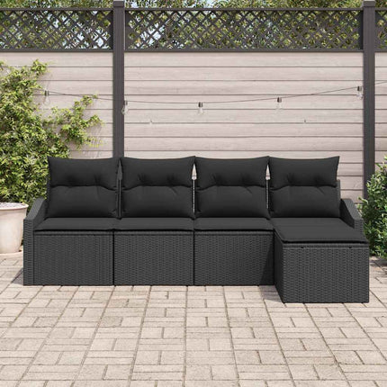 Bankstel Met Kussen Met Opslag 5 Pcs Poly Rattan