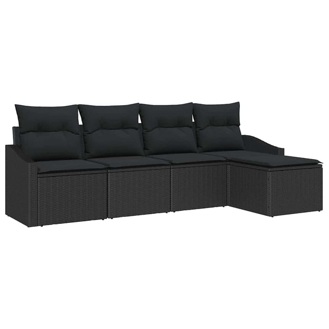 Bankstel Met Kussen Met Opslag 5 Pcs Poly Rattan