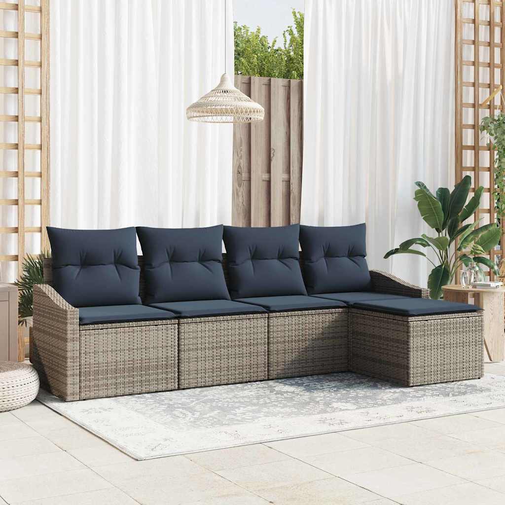 Bankstel Met Kussen 5 Pcs Poly Rattan