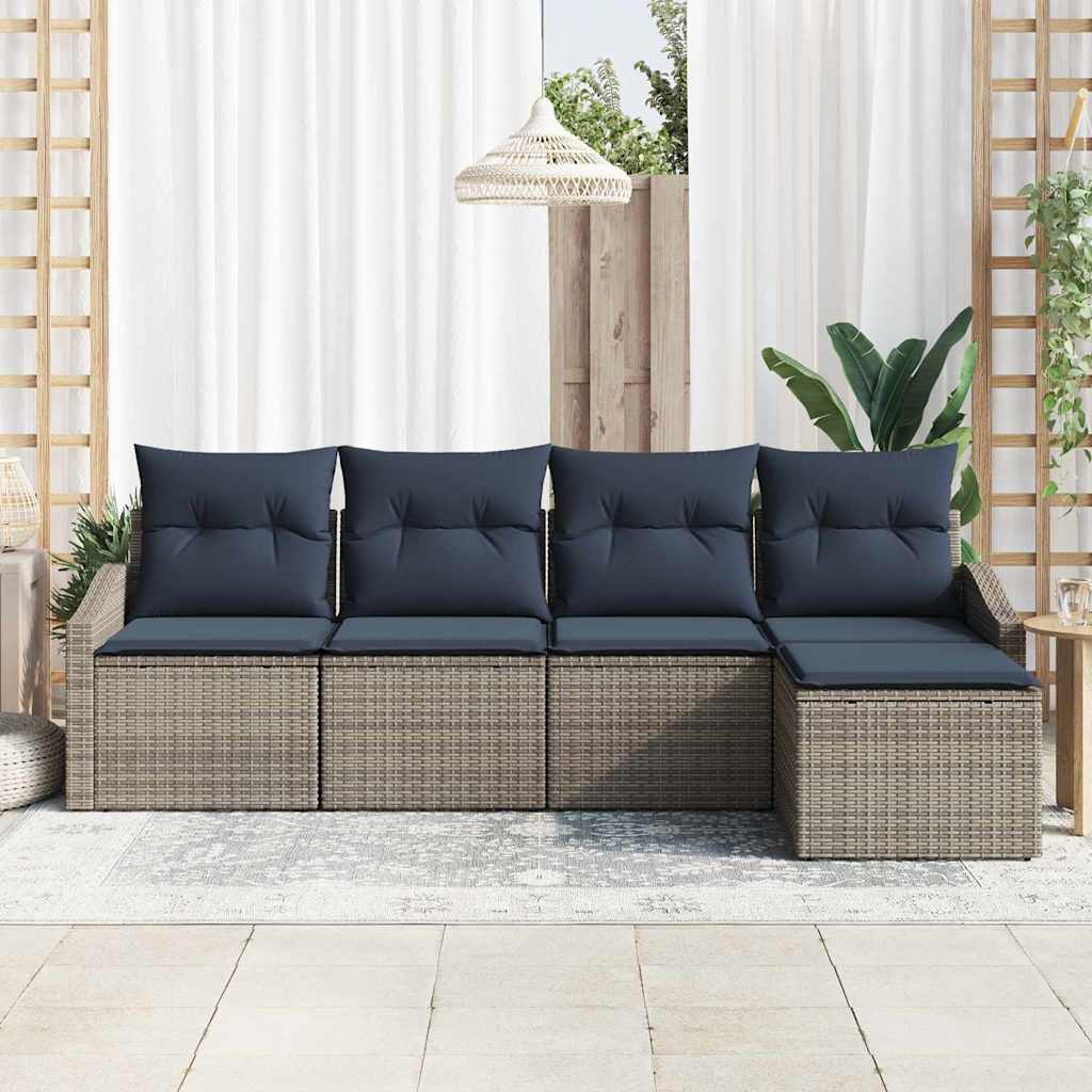 Bankstel Met Kussen 5 Pcs Poly Rattan