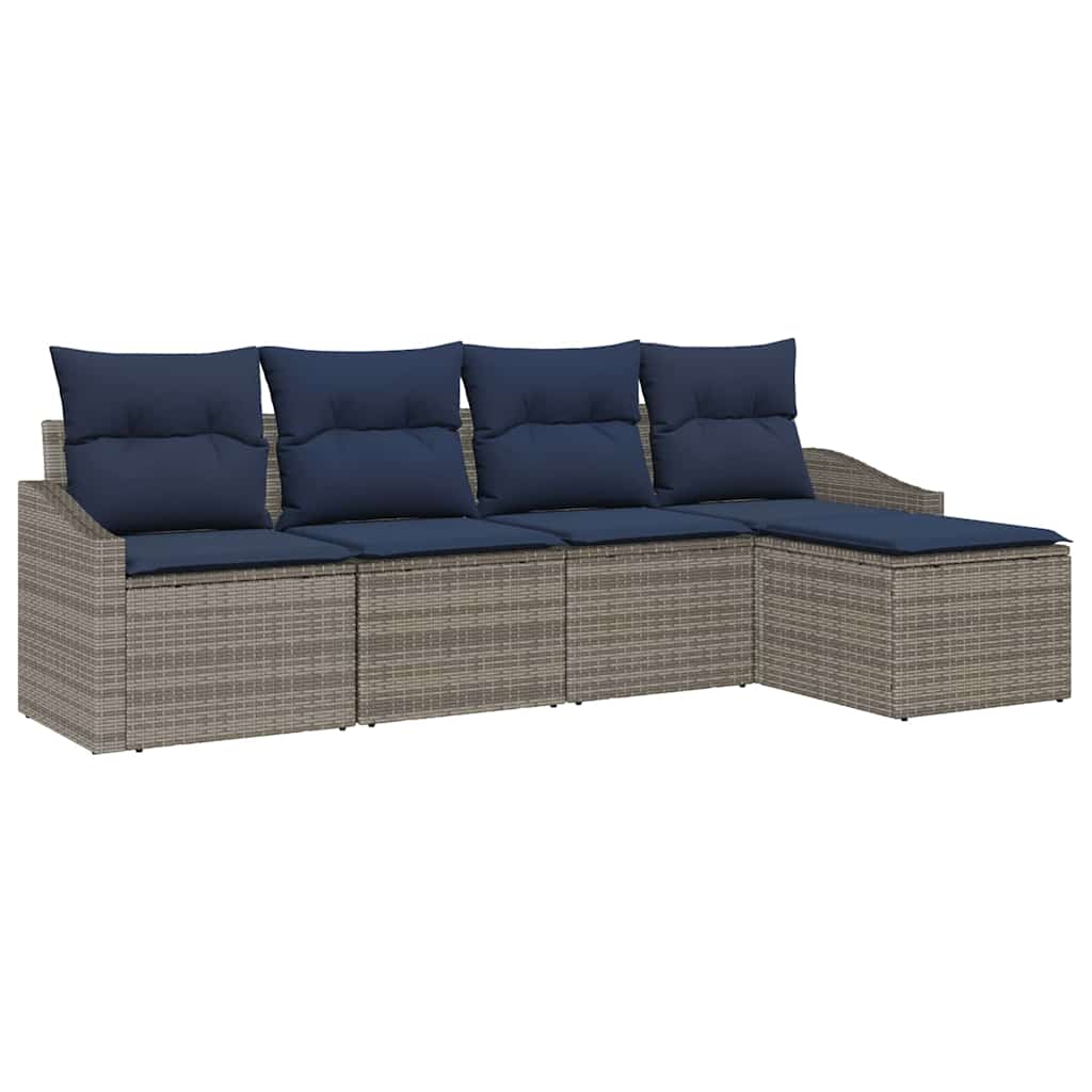 Bankstel Met Kussen 5 Pcs Poly Rattan