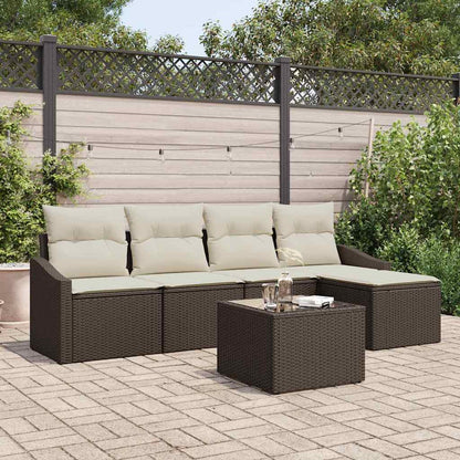 Bankstel Met Kussen Met Opslag 5 Pcs En Crème Poly Rattan