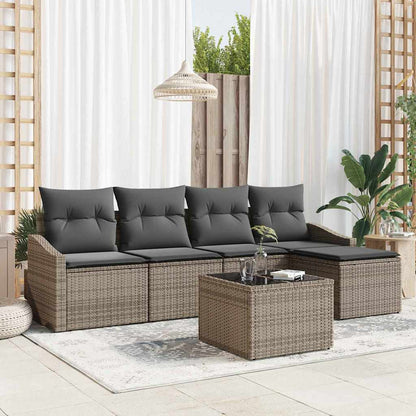 Bankstel Met Kussen Met Opslag 5 Pcs En Crème Poly Rattan