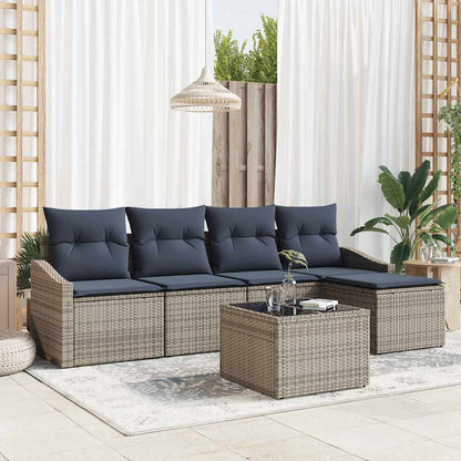 Bankstel Met Kussen 5 Pcs Poly Rattan