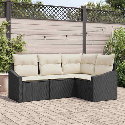 Tuinbankenset Met Kussen 4 Pcs Poly Rattan
