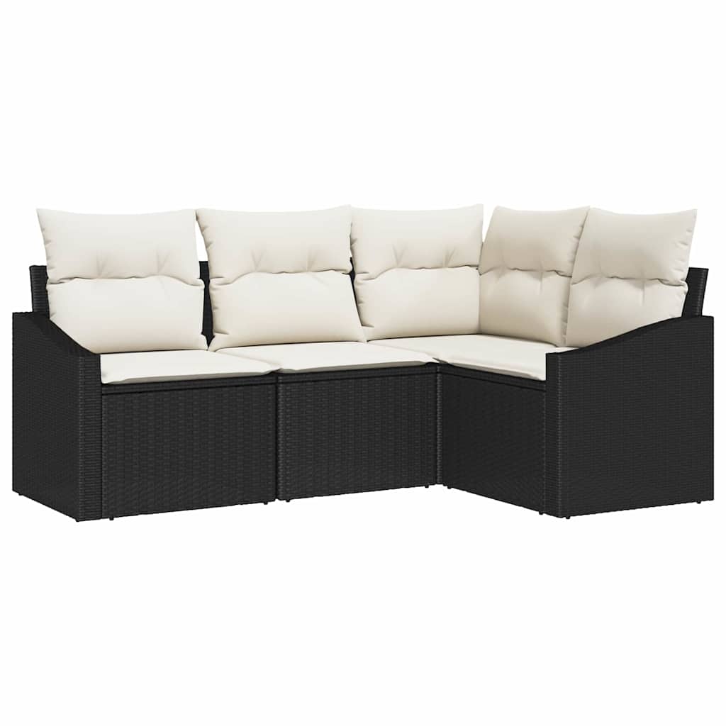 Tuinbankenset Met Kussen 4 Pcs Poly Rattan