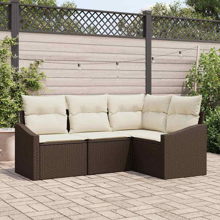 Tuinbankenset Met Kussen Met Opslag 4 Pcs Poly Rattan