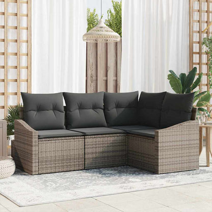 Tuinbankenset Met Kussen 4 Pcs Poly Rattan