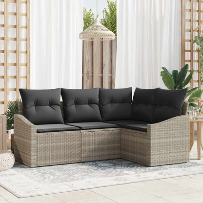Tuinbankenset Met Kussen 4 Pcs Poly Rattan