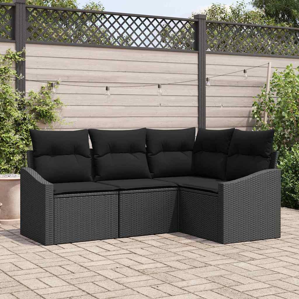 Tuinbankenset Met Kussen 4 Pcs Poly Rattan