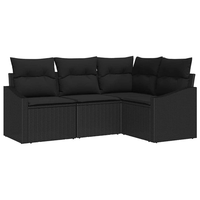 Tuinbankenset Met Kussen Met Opslag 4 Pcs Poly Rattan