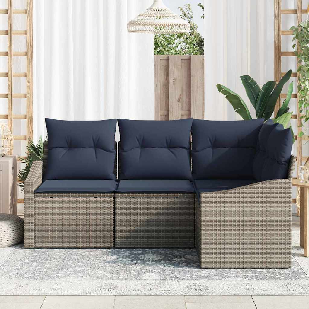 Tuinbankenset Met Kussen 4 Pcs Poly Rattan