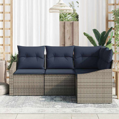Tuinbankenset Met Kussen 4 Pcs Poly Rattan