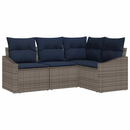 Tuinbankenset Met Kussen 4 Pcs Poly Rattan