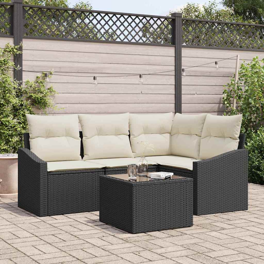 Tuinbankenset Met Kussen 4 Pcs Poly Rattan