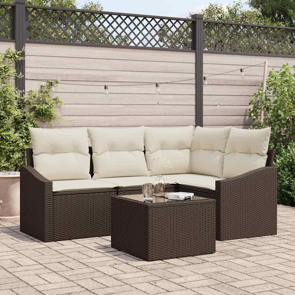 Tuinbankenset Met Kussen 4 Pcs Poly Rattan