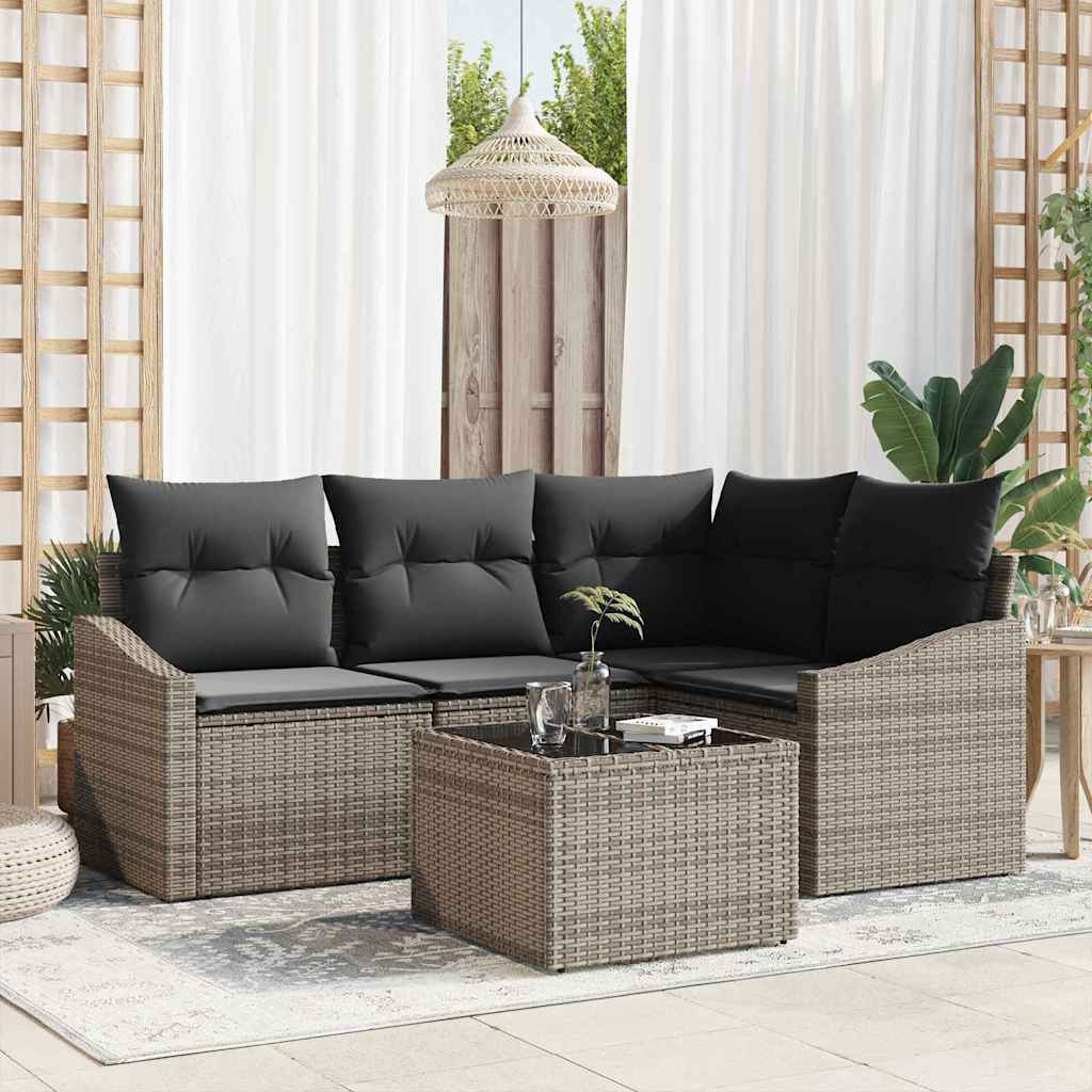 Tuinbankenset Met Kussen 4 Pcs Poly Rattan