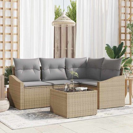 Tuinbankenset Met Kussen Met Opslag 4 Pcs Poly Rattan