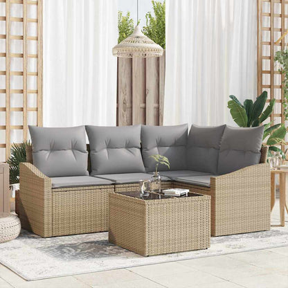 Tuinbankenset Met Kussen 4 Pcs Poly Rattan