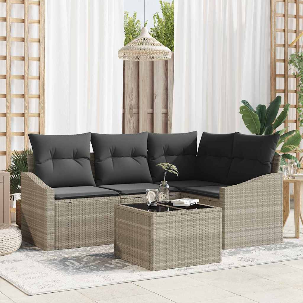Tuinbankenset Met Kussen 4 Pcs Poly Rattan