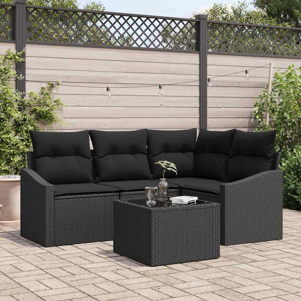 Tuinbankenset Met Kussen 4 Pcs Poly Rattan