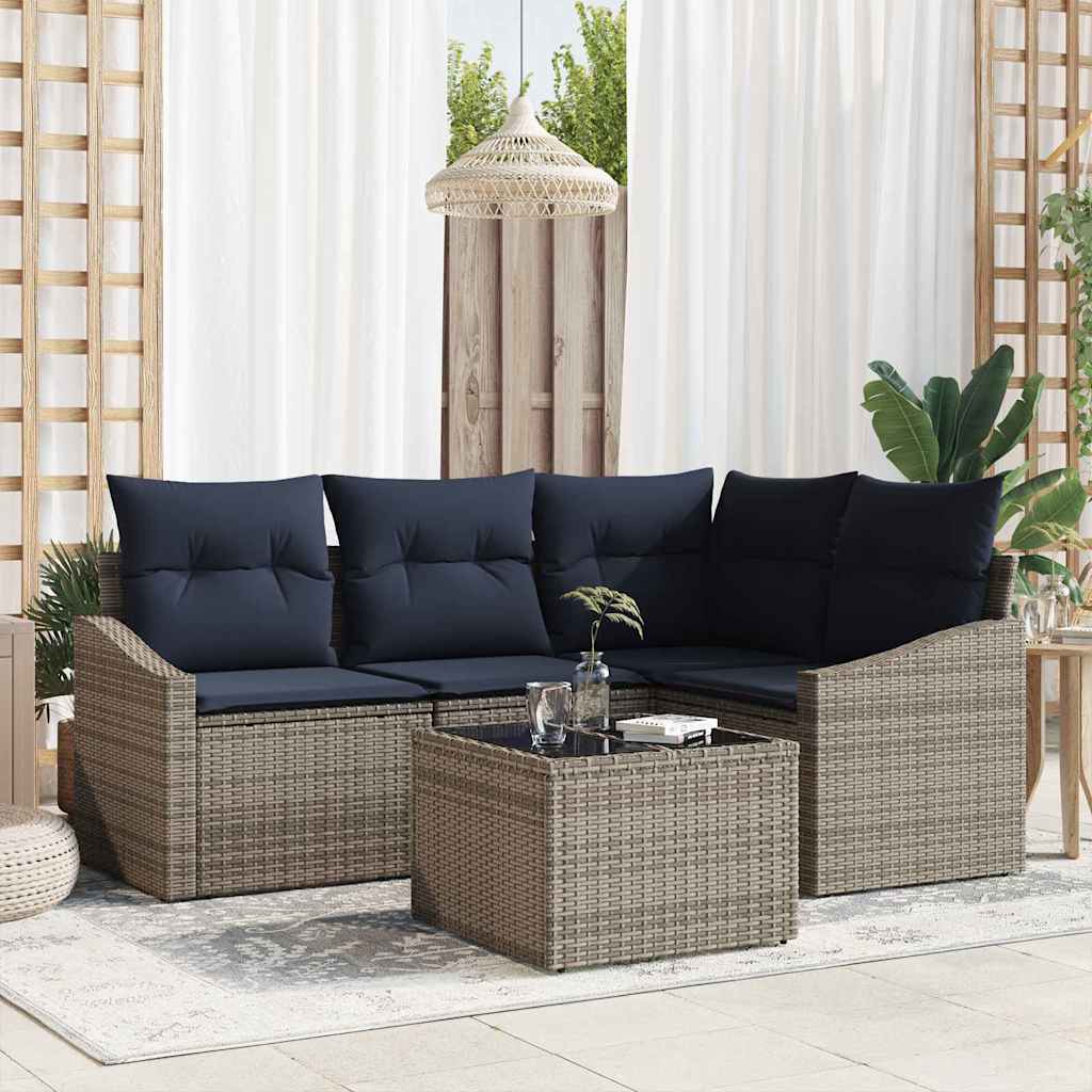 Tuinbankenset Met Kussen 4 Pcs Poly Rattan