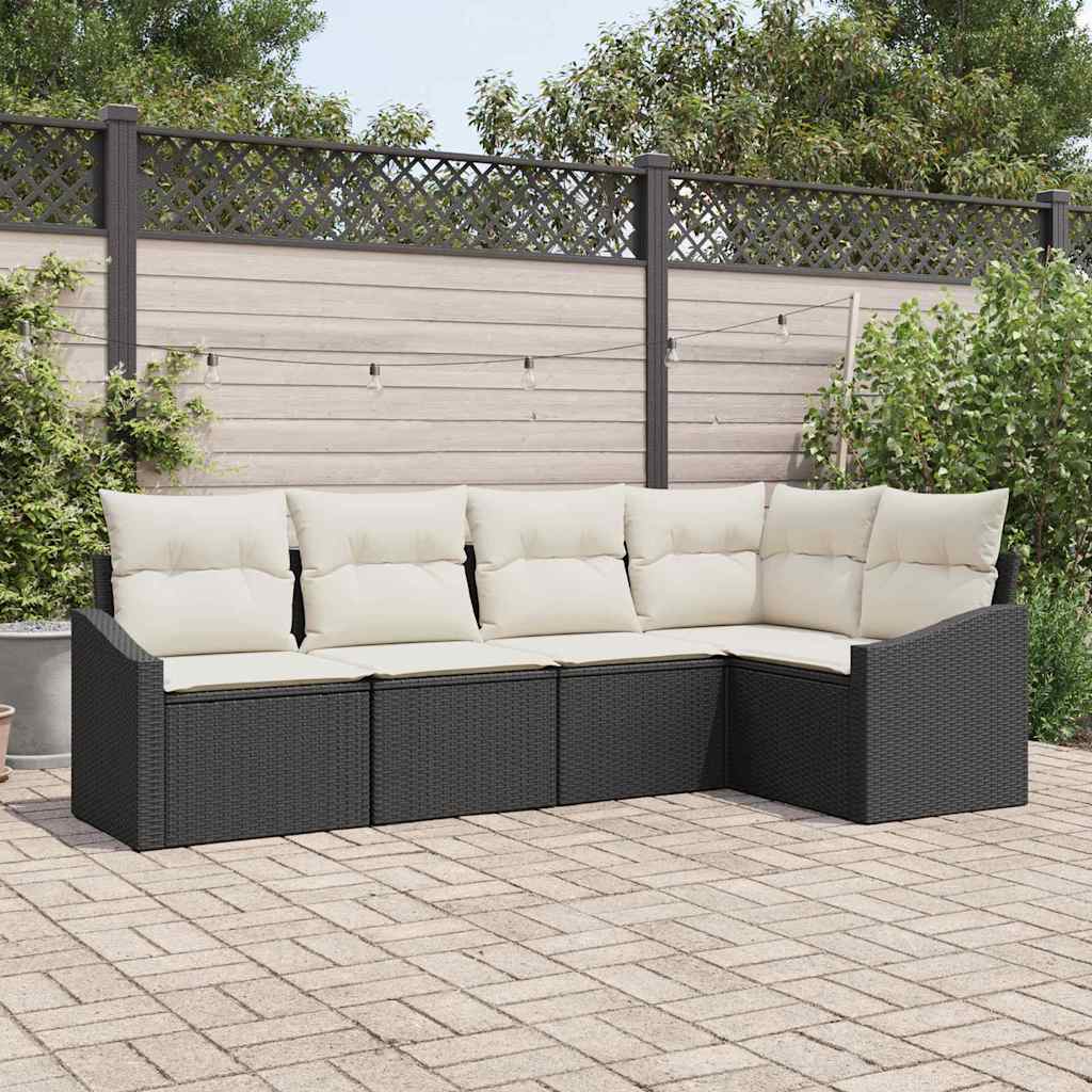Tuinbankenset Met Kussen 5 Pcs Poly Rattan