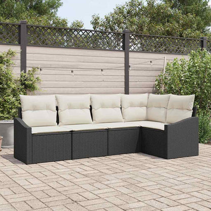 Tuinbankenset Met Kussen 5 Pcs Poly Rattan