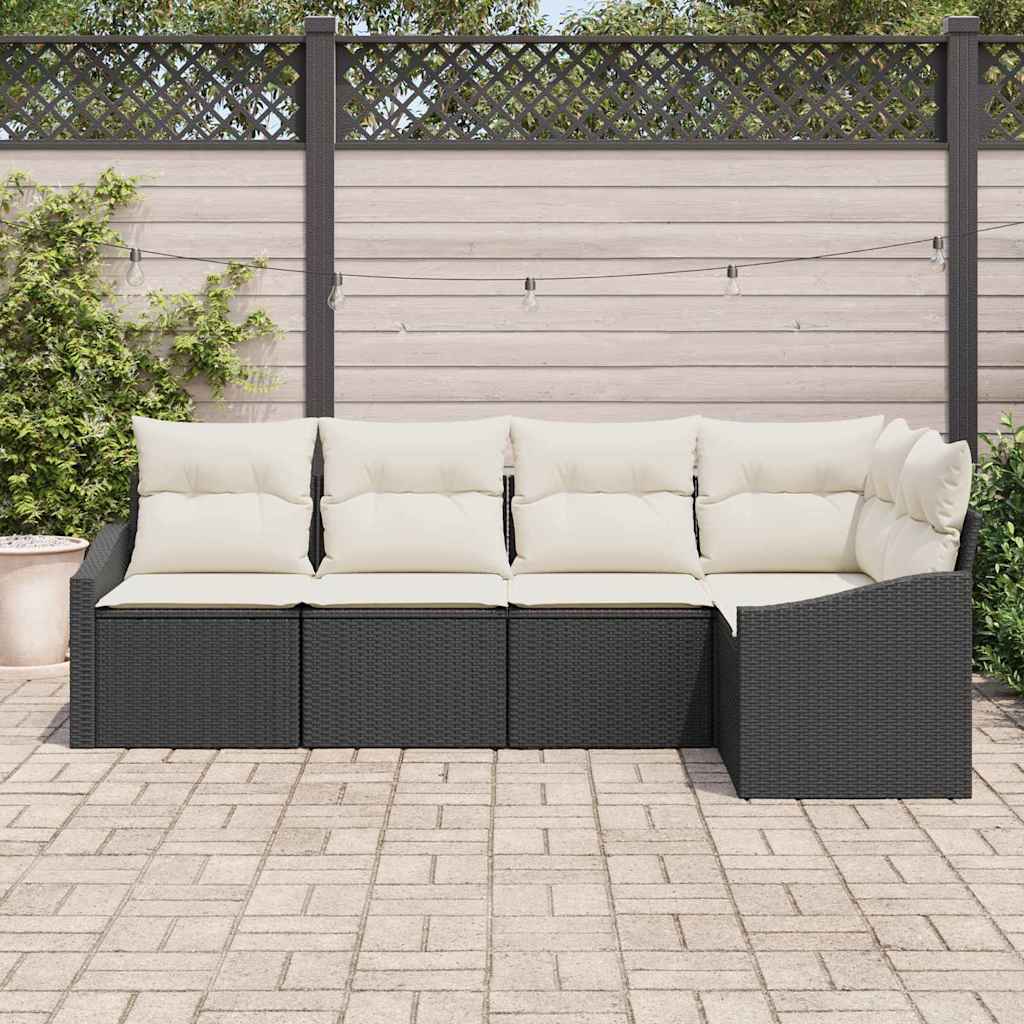 Tuinbankenset Met Kussen 5 Pcs Poly Rattan