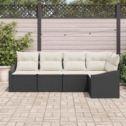 Tuinbankenset Met Kussen 5 Pcs Poly Rattan