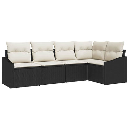 Tuinbankenset Met Kussen 5 Pcs Poly Rattan