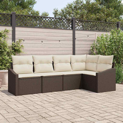 Tuinbankenset Met Kussen 5 Pcs Poly Rattan