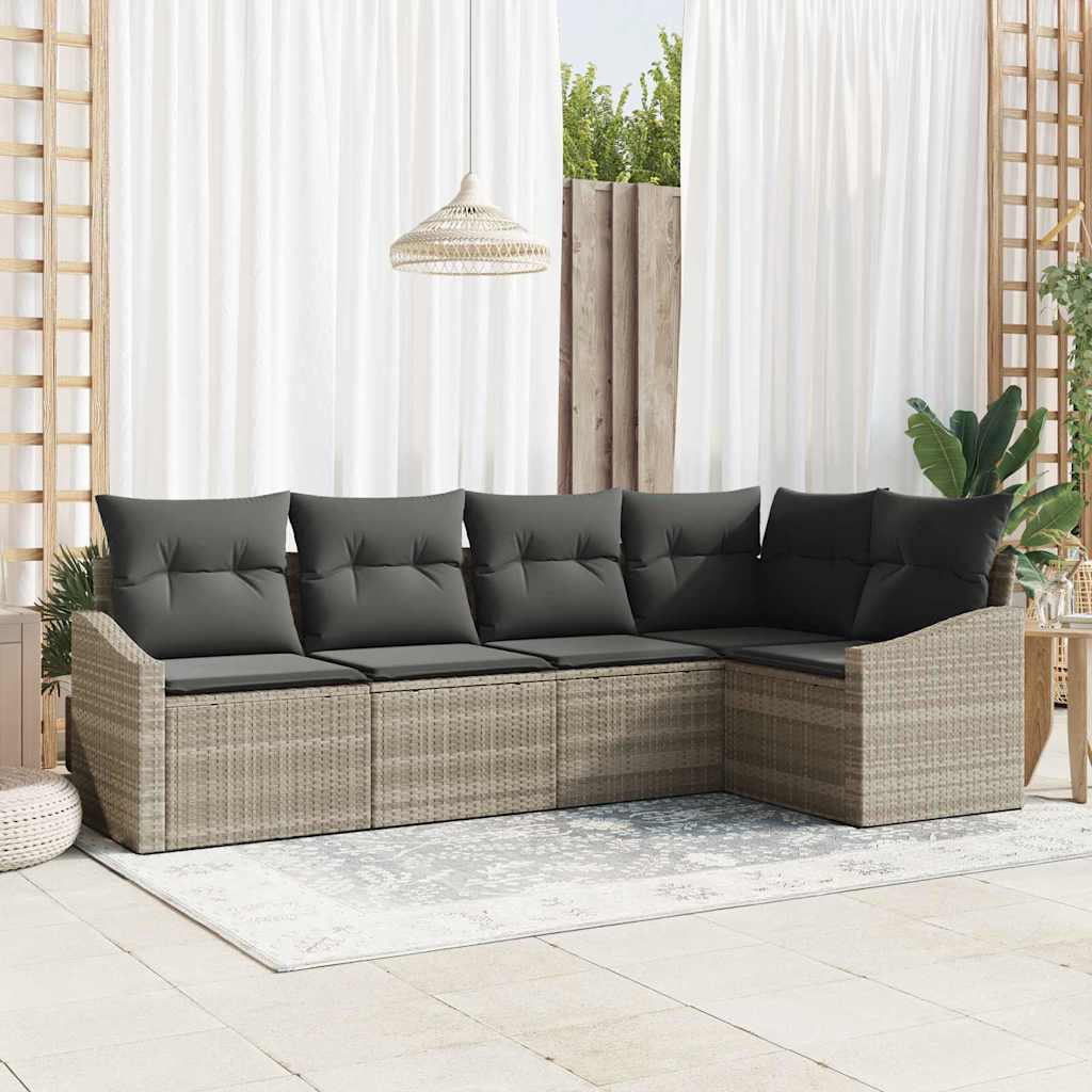 Tuinbankenset Met Kussen 5 Pcs Poly Rattan