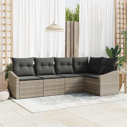 Tuinbankenset Met Kussen 5 Pcs Poly Rattan