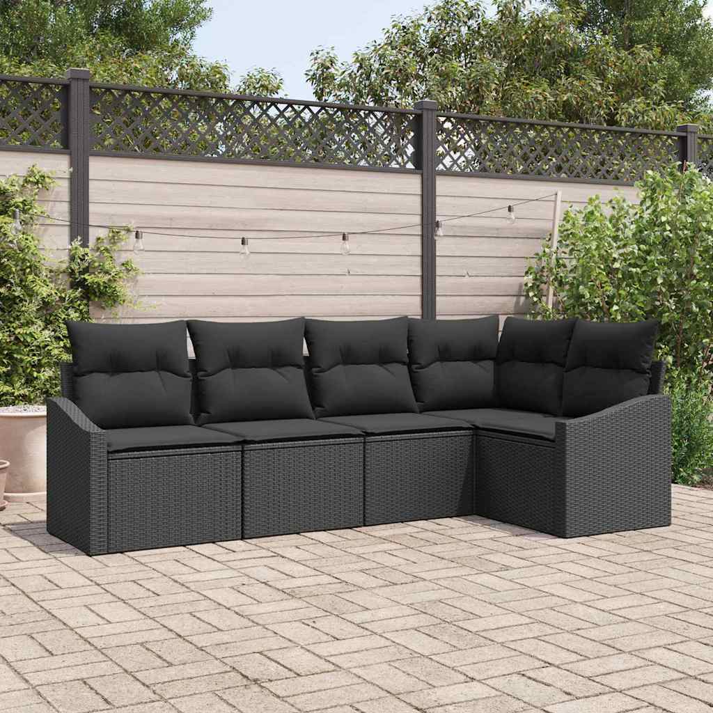 Tuinbankenset Met Kussen 5 Pcs Poly Rattan
