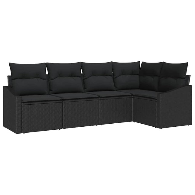 Tuinbankenset Met Kussen Met Opslag 5 Pcs Poly Rattan