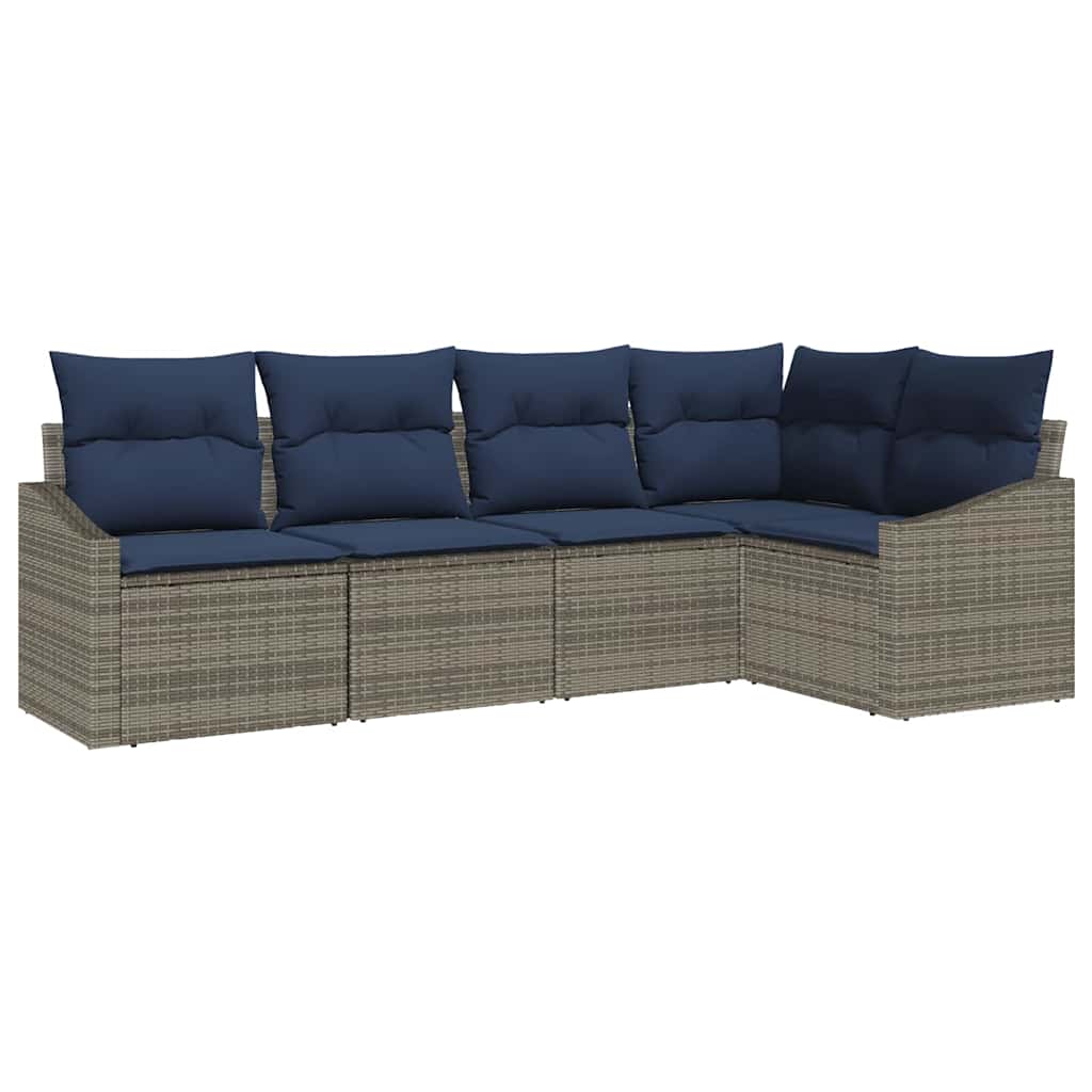 Tuinbankenset Met Kussen 5 Pcs Poly Rattan