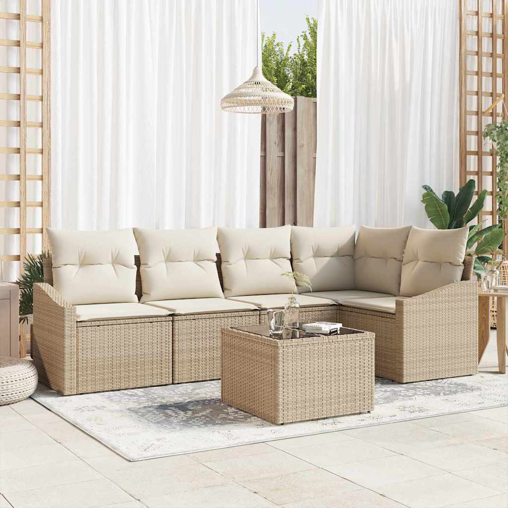 Tuinbankenset Met Kussen 5 Pcs Poly Rattan