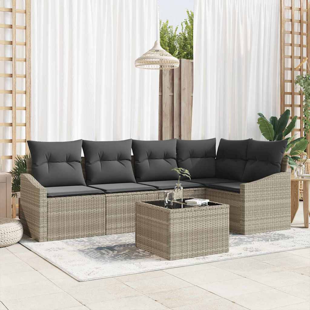 Tuinbankenset Met Kussen 5 Pcs Poly Rattan