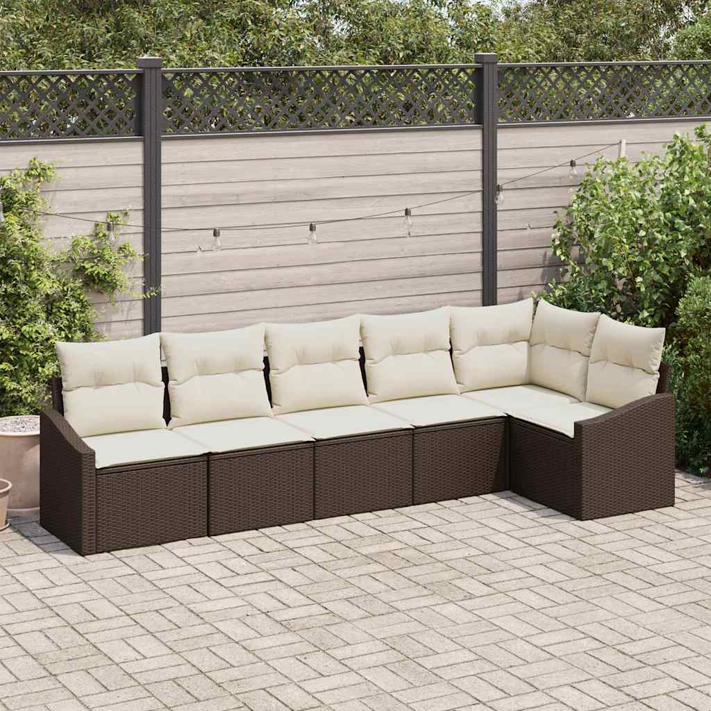 Tuinbankenset Met Kussen 6 Pcs Poly Rattan