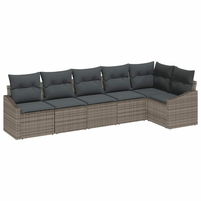 Tuinbankenset Met Kussen Met Opslag 6 Pcs Poly Rattan