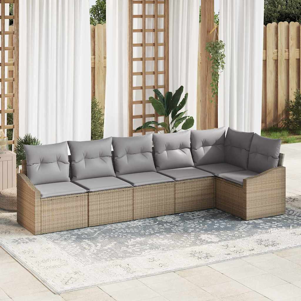 Tuinbankenset Met Kussen 6 Pcs Poly Rattan