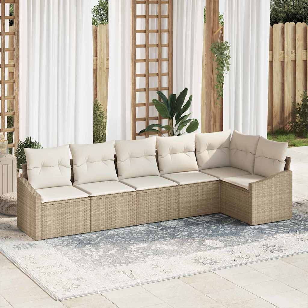 Tuinbankenset Met Kussen 6 Pcs Poly Rattan
