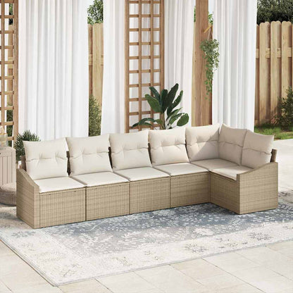 Tuinbankenset Met Kussen 6 Pcs Poly Rattan